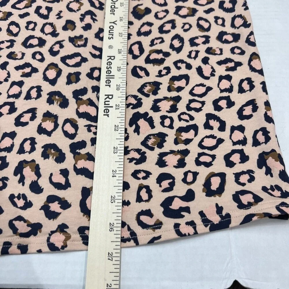 Dobreva Pajamas Set Pink Leopard Animal Print Modal Blend Size XL Lounge Cozy‎